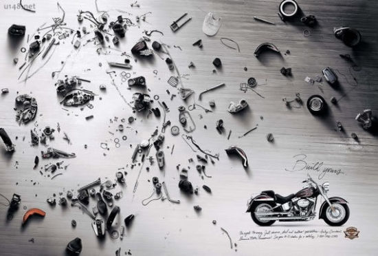 哈雷戴维森摩托车一个很老的创意广告秀_重庆