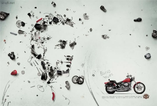 哈雷戴维森摩托车一个很老的创意广告秀_重庆
